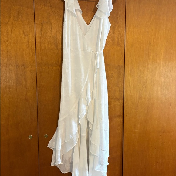Lulu's White Asymmetrical Ruffle Dress - Picture 3 of 4